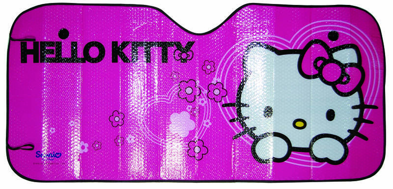 Parasolar parbriz Hello Kitty, folie aluminiu 130x60 cm