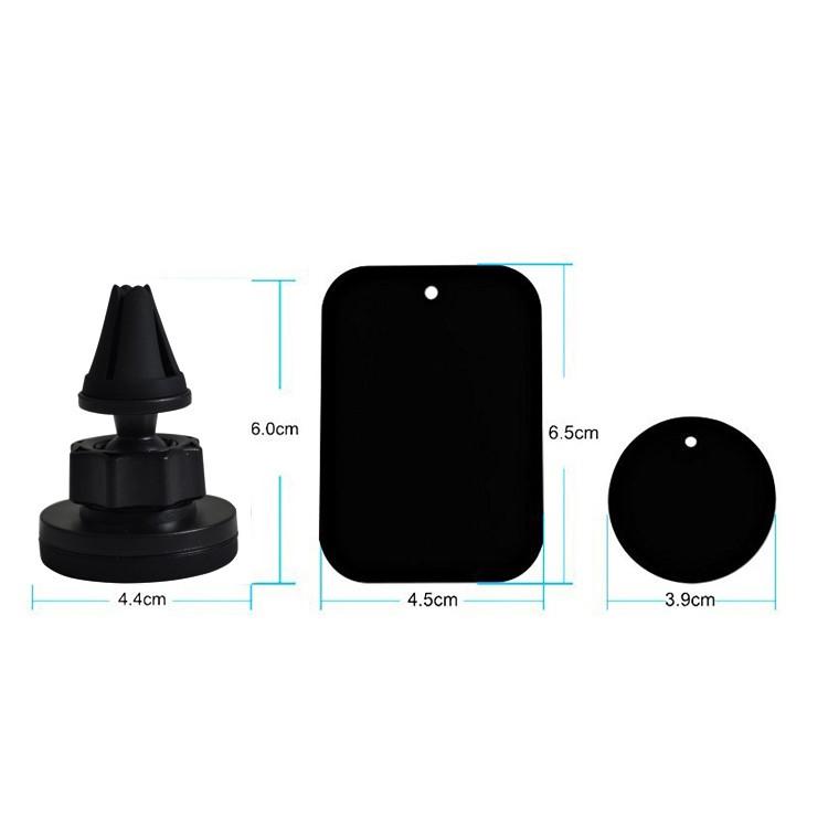Suport auto magnetic Negru pentru telefon, fixare in grila de ventilatie, rotire 360 grade