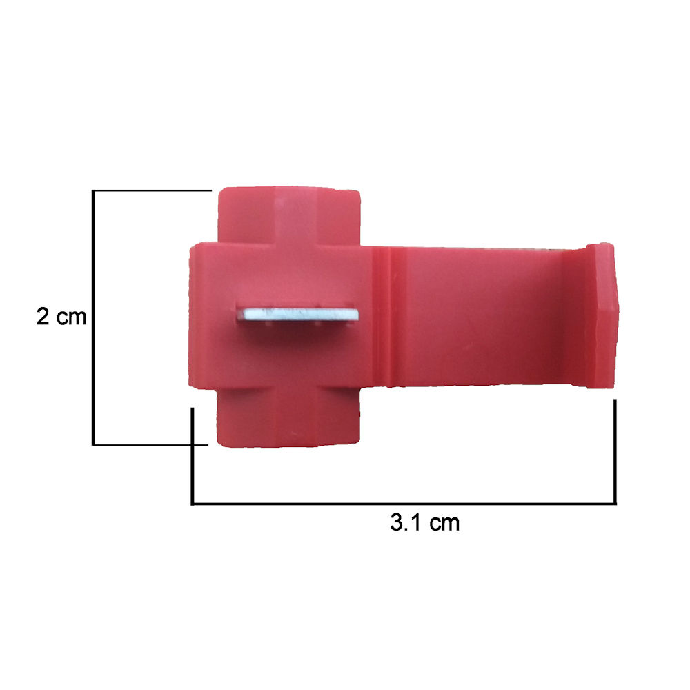 Conector rapid pentru cablu electric,conector 3-4 mm, culoare rosu, set 5 buc