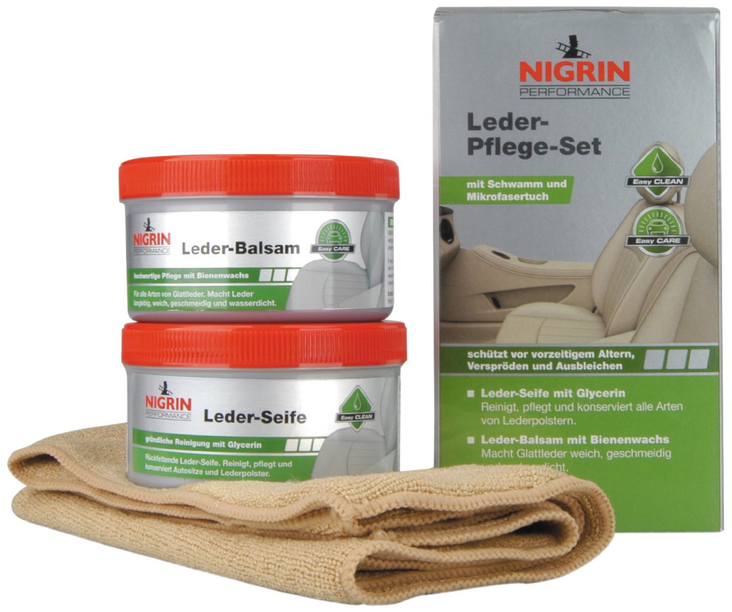 Set curatare si reconditionare tapiterie piele Nigrin Performance Leder-Pflege-Set