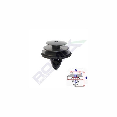 Clema, clips fixare Nissan Primera (P10) 90-97, Primera (P12) 01-07, Terrano 2 (R20) ESP 93-99/99-02, X-Trail (T30) 01-03/03-07, X-Trail (T31) 07-14; Subaru Forester (Sf) 97-02, Impreza (Gd/Gg) 01-02/03-05/05-07, Legacy (Bl/Bp/Bps) 03-09; set 10 buc