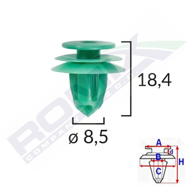 Clema, agrafa fixare ornamente Honda Civic (Fb) Eu/Us Sdn/Coupe, 09.2011-08.2016; Honda Civic (Fb) Hb/Combi, 01.2012-08.2017; Honda Cr-V (Rm), 01.2015-10.2018; Honda Jazz/Fit (Ge), 01.2011-12.2015; Honda Jazz/Fit (Ge), 10.2008-01.2011, Aftermarket