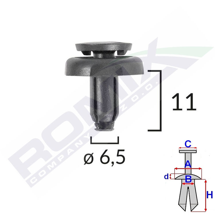 Clema, clips fixare Toyota Avensis 2003-2006/2006-2008, Camry 2001-2006, Corolla 2002-2003/2004-2007, Corolla Verso 2004-2009, Prius 2003-2009, Rav4 2006-2009, Yaris Hatchbacl 2006-2009/2009-2011; echipamente aux compartiment motor, set 10 buc, 5325920030