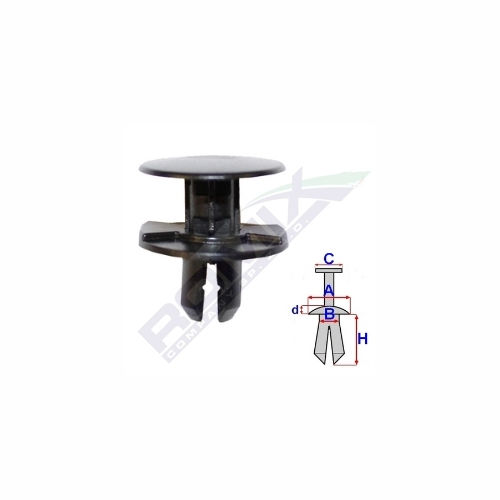 Clema, clips fixare Honda City (Gm) 02.09-, Civic (Fb) UE/SUA Sedan/Coupe 09.11-08.16, Civic (Fb) Hatchback/Combi 01.12-08.17, Cr-V (Rw) 12.16-12.22, Crv (Rm) 11.11-03.15, Hr-V (Ru) 08.15-06.21; aripa interioara, protectoare geamuri, set 10 buc