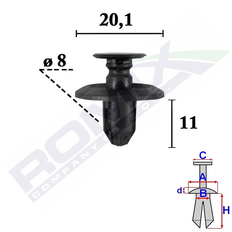 clema, clips fixare, Aftermarket 2079201