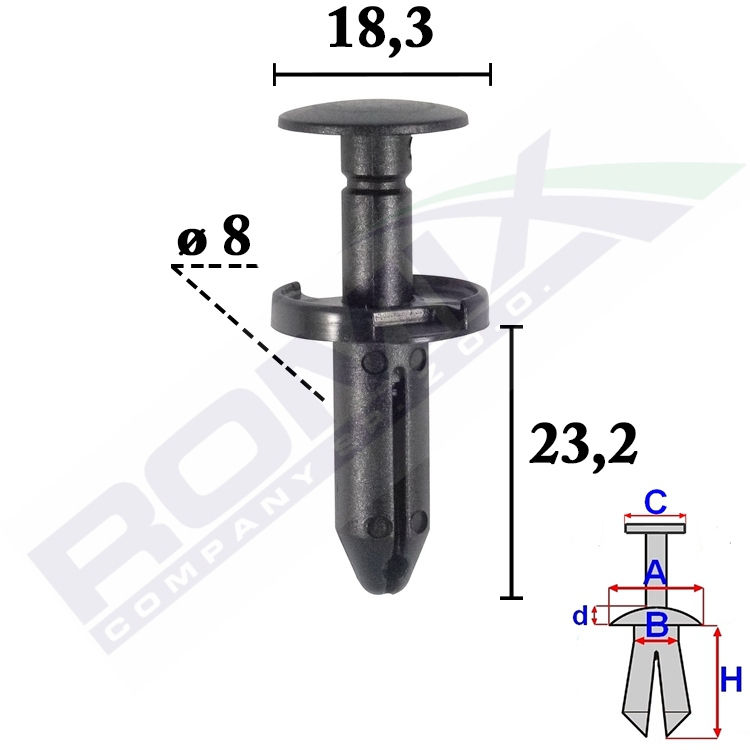 Clema, clips fixare Chrysler, Dodge, Fiat, Jeep, Lancia, Ram; scut sub motor, aripa interioara, set 10 buc, 04575412AF, 04575413AF, 04575414AE, 04575415AE, 05160260AA, 6504521, K06504521