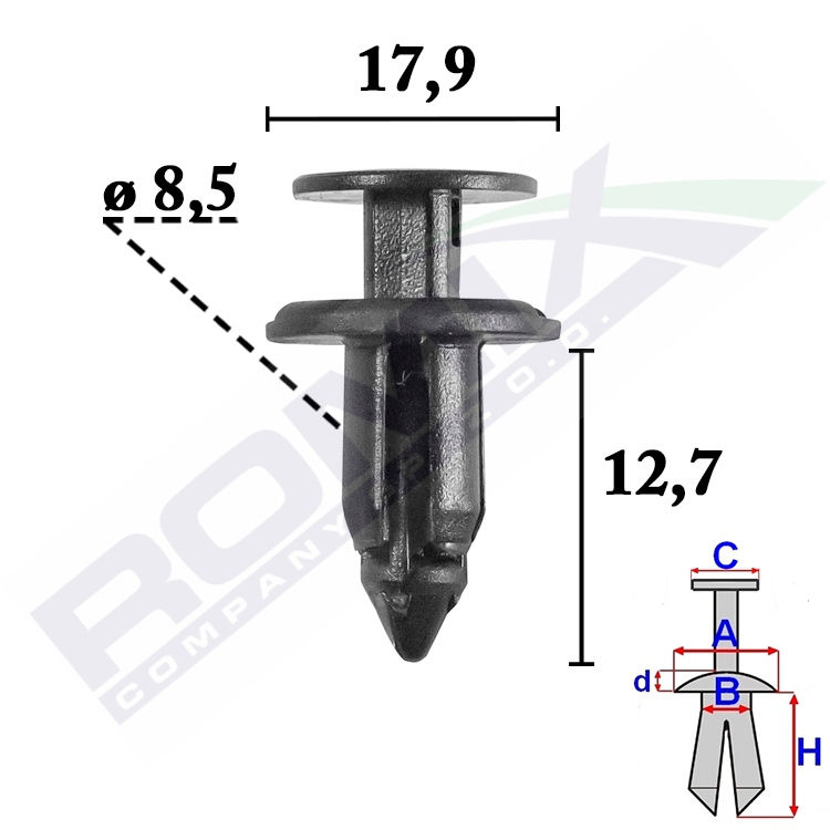 Clema, clips fixare Lexus Gs (L10/S160/S190), Is (Xe2/Xe3), Lc, Ls (Xf30/Xf40), Rx (Al10/Al20); Toyota Camry (Xv40/Xv50), Rav4 (Xa50), Sienna; ornamente exterioare pervaz, fixare inferioara, set 10 buc, 75867-30120