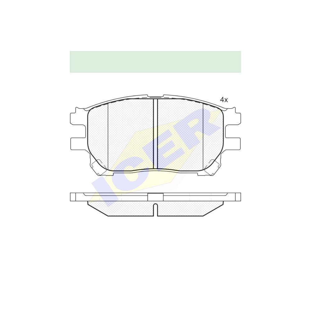 Set placute frana Icer 181671, parte montare : Punte Fata