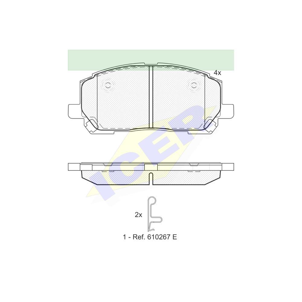 Set placute frana Icer 181705, parte montare : Punte Fata