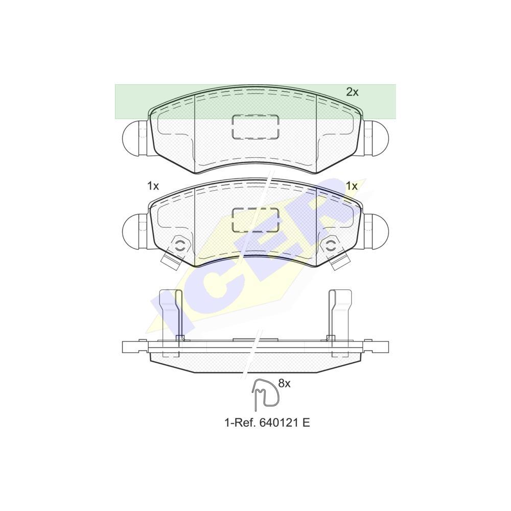 Set placute frana Icer 181731, parte montare : Punte Fata