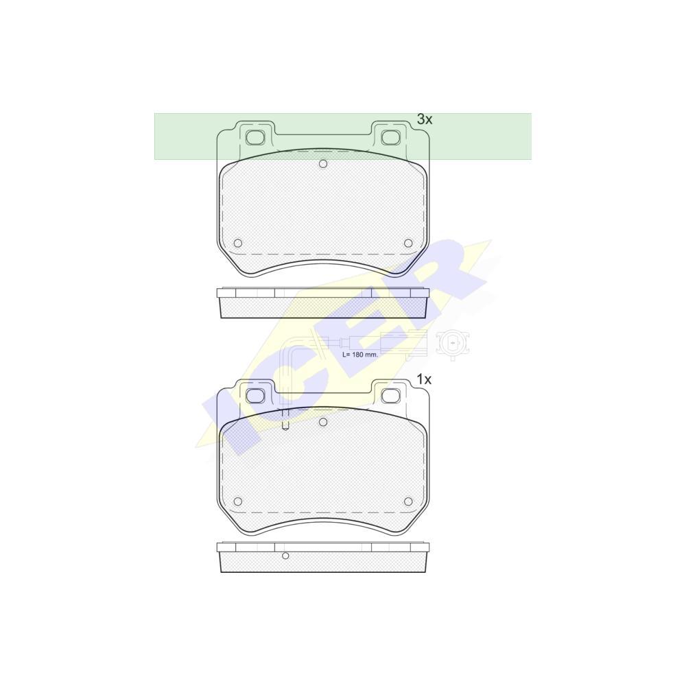 Set placute frana Icer 181932, parte montare : Punte Fata