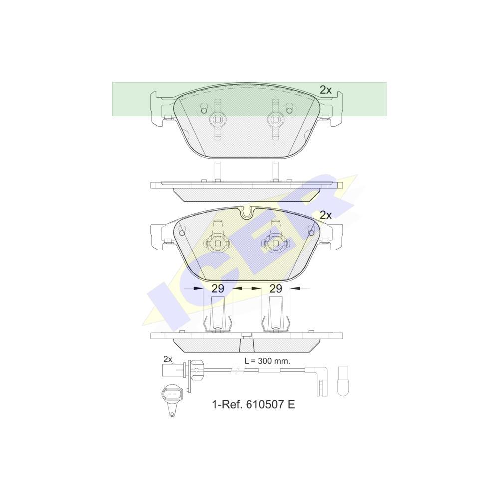 Set placute frana Icer 181994, parte montare : Punte Fata