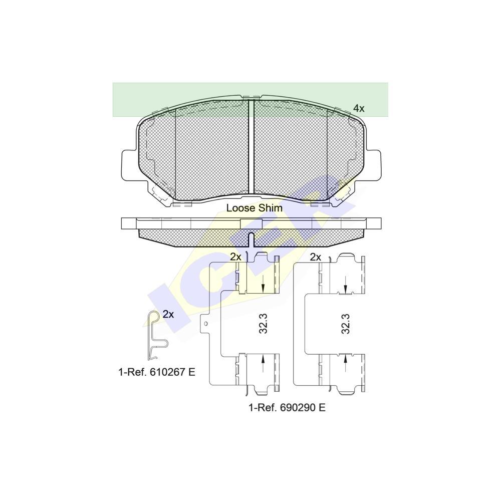 Placute frana ICER IE182055, Fata