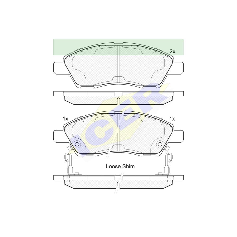 Placute frana ICER IE182073, Fata