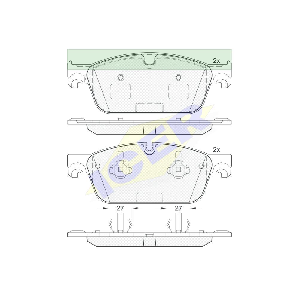 Placute frana ICER IE182105, Fata