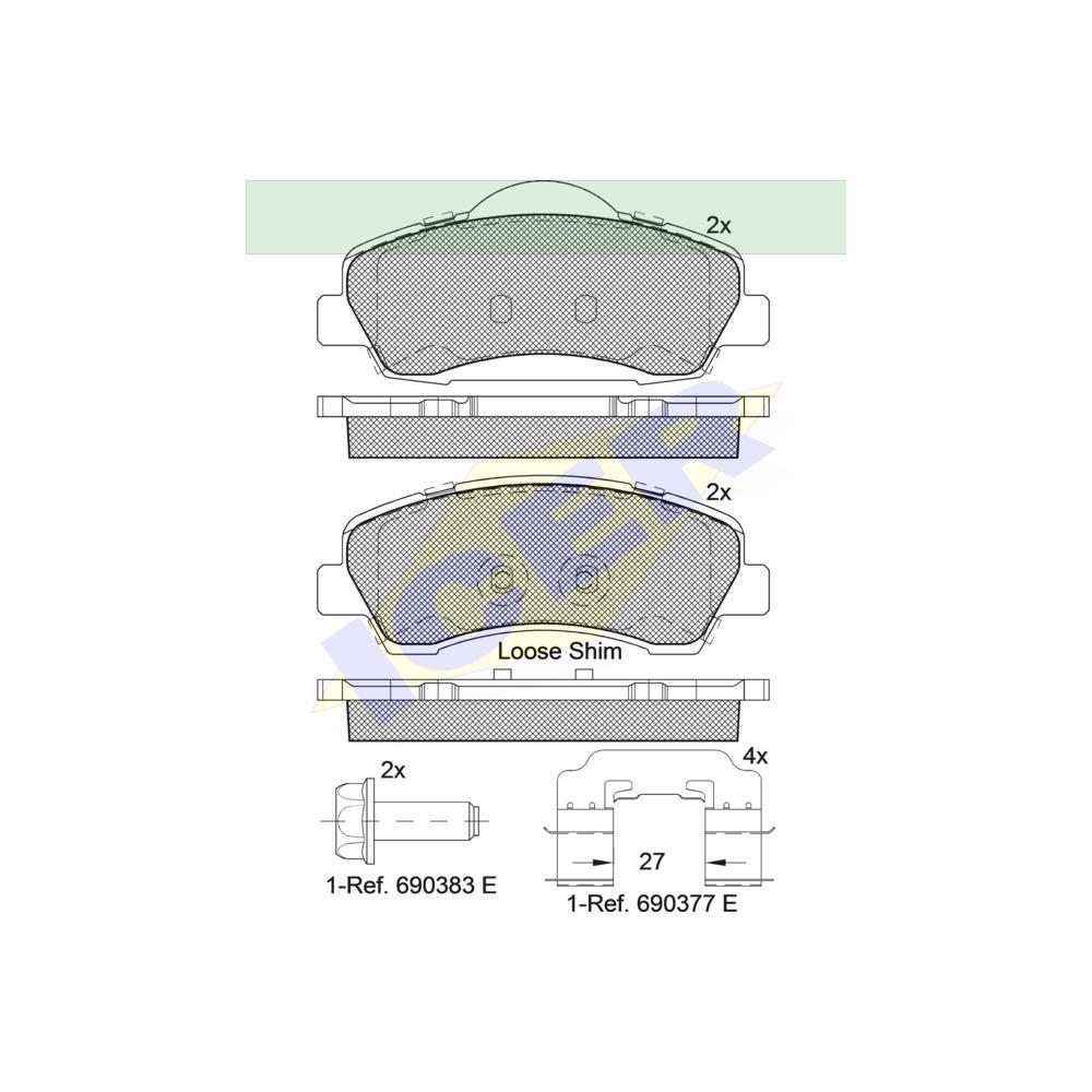 Set placute frana Icer 182131067, parte montare : Punte Fata