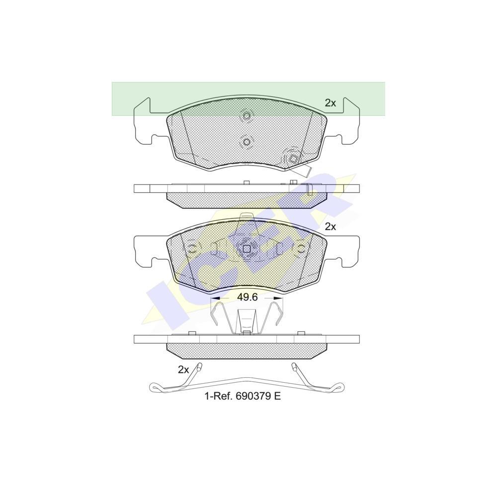 Set placute frana Icer 182223, parte montare : Punte Fata