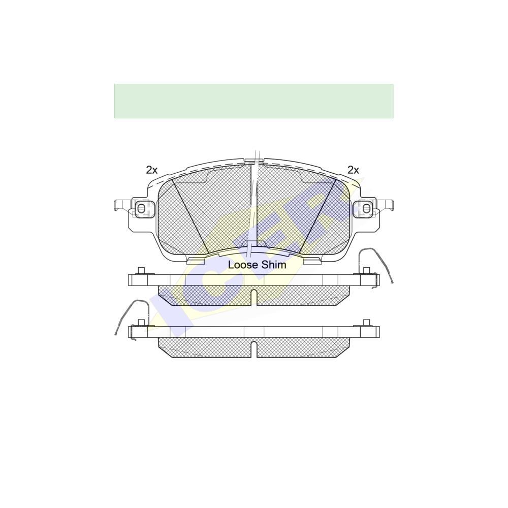 Placute frana ICER IE182235, Fata