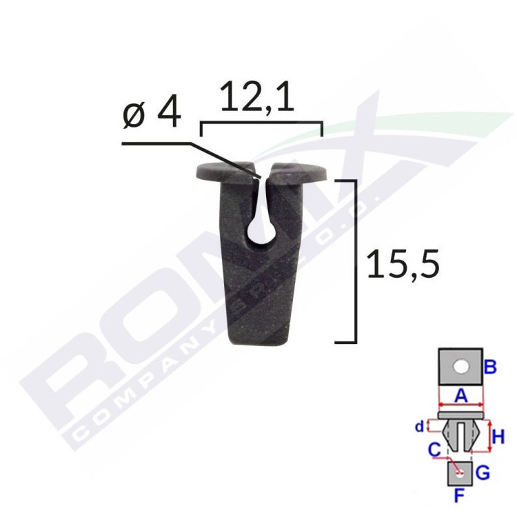 Clips, agrafa plastic Skoda Fabia, 00-07 Aftermarket RX15506