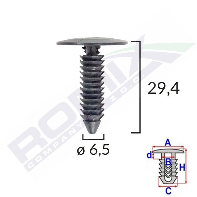 Clips fixare Chrysler Town_Country 91-95, Aftermarket RXB15543