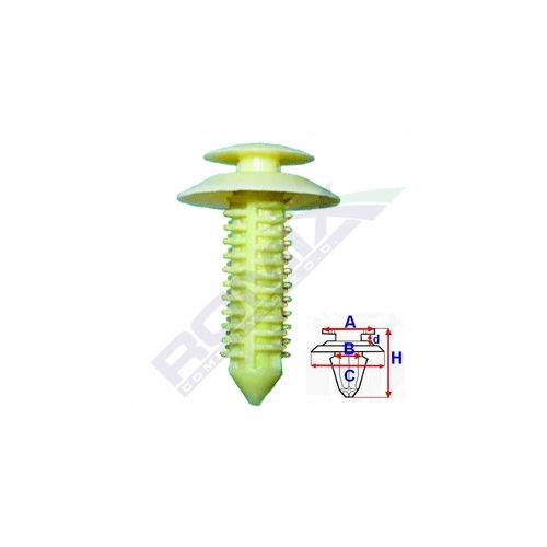 Clema, clips fixare Chrysler Town Country (Rg/Rs) 01.00-01.08, Voyager (Rg/Rs) 01.00-12.04/01.05-01.08; Dodge Caravan (Rg/Rs) 02.00-12.04/01.05-01.08; Plymouth Voyager (Gs/Ns) 11.95-12.00; stalpi interiori; set 10 buc, 10143422, 6505340AA