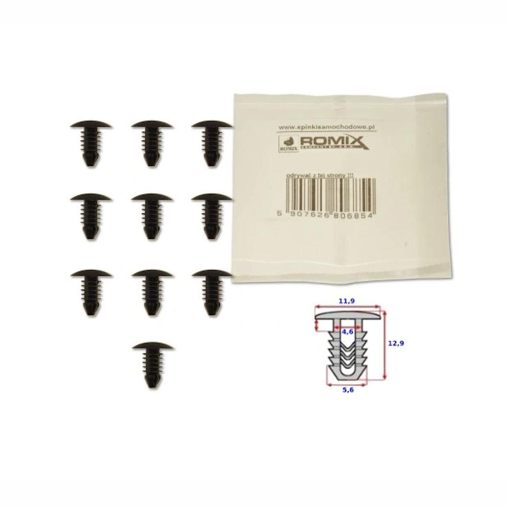 Set 10 buc clips fixare, etansare garn capota Suzuki Baleno 1995-2002, Grand Vitara 2005-; Ignis 2000-2008, Swift 1989-; Wagon R+ 2000-, Grand Vitara XL-7, 2004-