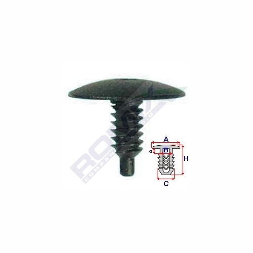 Clema, clips VW Golf III (1H) Hatchback/Combi/Cabrio 08.91-04.99, Vento/Jetta (1H) SUA 01.92-10.98; fixare capace geam si stucaturi, 1H0819055B, set 10 buc, aftermarket