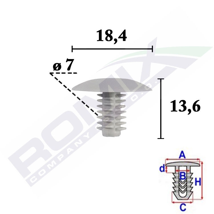 Clema tapiterie Fiat Panda (169), 09.2003-12.2012; Fiat Seicento (187), 02.1998-11.2010, Aftermarket