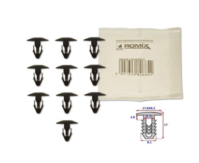 Clema, clips etansare Honda Civic (Ep/Eu/Ev) UE, Civic (Ma_/Mb1) UE, Civic (Mb_/Mc2) UE, Civic (Ej/Ek/Es) JP, Civic (Eg/Eh9), Crv (Rd), Hr-V (Gh); Mitsubishi Outlander (Cu0w/Cw0/Gg/Gf); protectoare geamuri, set 10 buc, 91515-SR3-000, MU487004