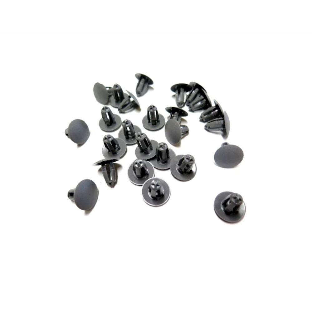 Clema, clips Ford (JHS) 02-08, Fiesta/Courier (JAS/JBS) 95-01, Fiesta/Courier (JVS) 99-01, Transit (V184/5) 00-06, Transit (VE64) 91-94, Transit (VE83) 94-00; gri deschis, fixare tapiterie, set 25 buc, aftermarket