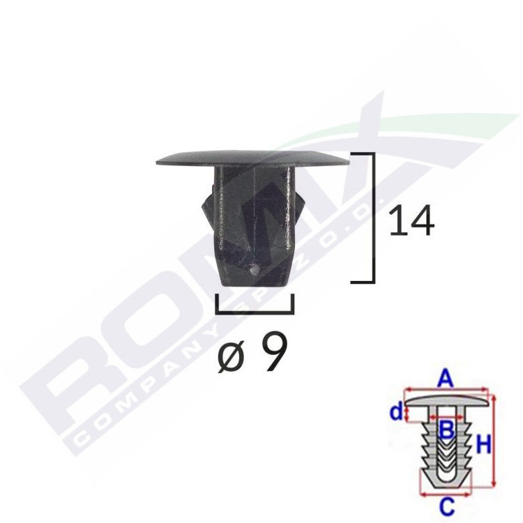Clips fixare carenaj Honda Accord, City, Civic 3/4/5 usi, Crv, Frv, Hr-V, Jazz/Fit, Odyssey; set 10 bucati, 90682-SEA-003