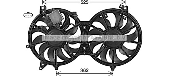 GMV radiator electroventilator Infiniti EX/QX50, 2008-, EX35/EX37, G/Q60, 2007-2014, G35/G37, motor 3.5 V6, 3.7 V6, benzina, 340/340; 3 pini