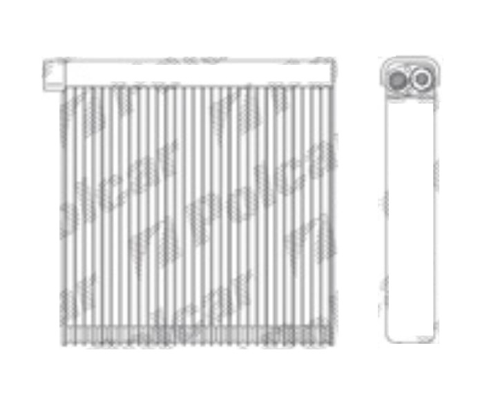 Evaporator aer conditionat Infiniti QX56, 2010- motor 5.6 V8, benzina, full aluminiu brazat, 235x220x40 mm, mm, mm, din spate, tehnologie cu curgere paralela,