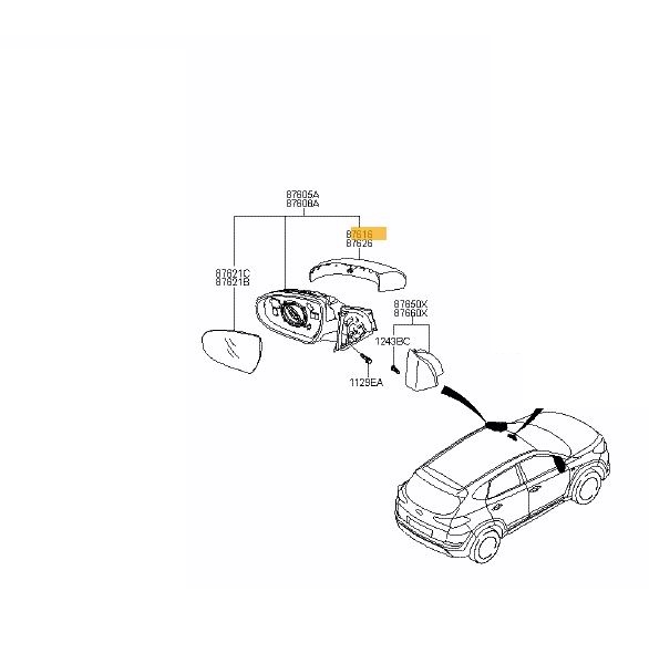 Carcasa oglinda exterioara Hyundai Tucson (Tl), 09.2015-, Dreapta, Aftermarket