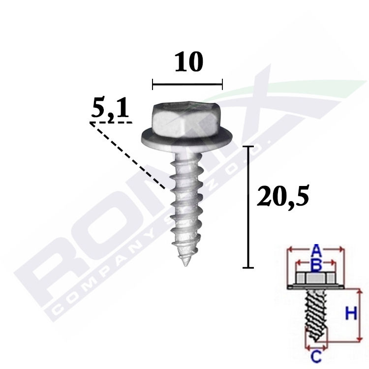 Surub special Lexus Rx (Xu30); Toyota Avalon (Xx20), Hilux Surf/4-Runner, Land Cruiser (Fj90), Supra (Jza80), Yaris (Xp10); echipament auxiliar compartiment motor, grila, aripa interioara, bara protectie, ornamente, set 10 buc, 90159-50316