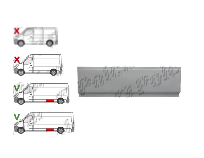 Panou reparatie lateral Opel Movano, 01.2010-, Stanga = Dreapta, Aftermarket