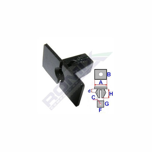 Clema, clips fixare VW Golf III (1h) Hatchback/Combi/Cabrio 08.1991-04.1999, Vento/Jetta (1h) model SUA 01.1992-10.1998; ornamente exterioare pervaz, set 10 buc, 1H0853947