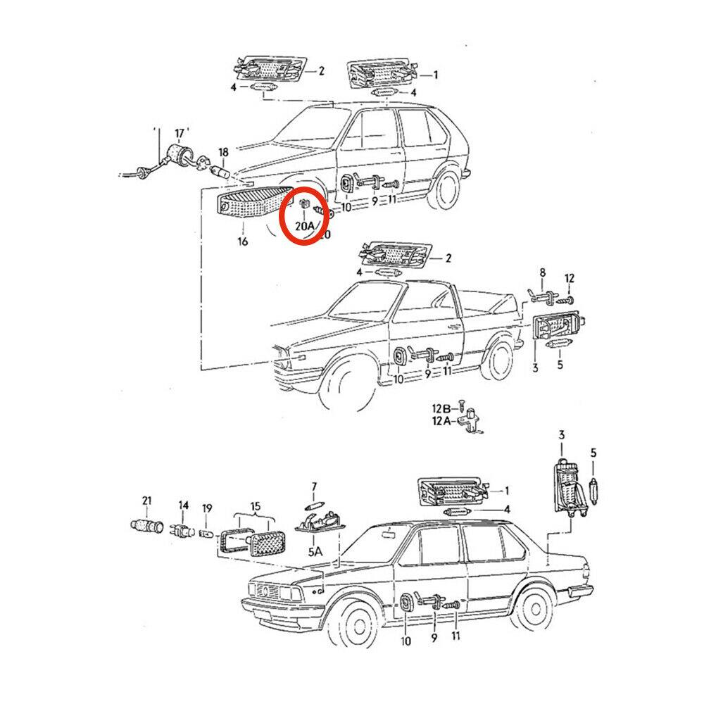 Diblu, clips Audi 80 (B4) 09.91-12.96; Skoda Fabia (6Y) 04.00-03.07; VW Golf I/II/III, Jetta, Passat (B3/35i) (B4/3A) (B5/3B GP) (B5/3B), Polo (6KV), Polo (6N), Transporter (T4), Vento SUA; fixare semnalizare, proiector ceata, set 10 buc, N90535301