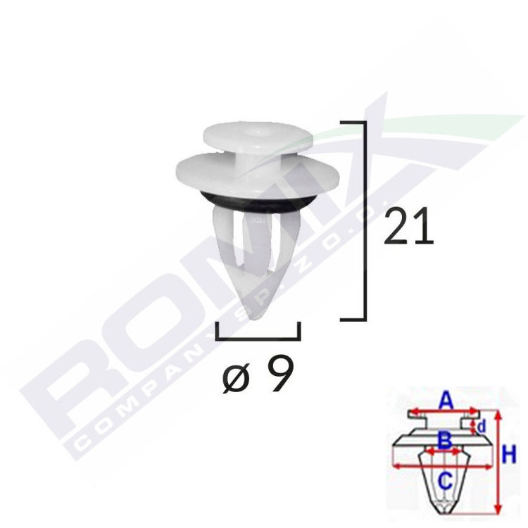 Clema, clips fixare BMW X1 (F48), X2 (F39), X3 (F25), X4 (F26), X5 (E70), X5 (F15/F85), X6 (E71), X6 (F16); Mini Countryman (R60), Paceman (R61); ornamente exterioare pervaz, aripa, set 10 buc, 51777171002