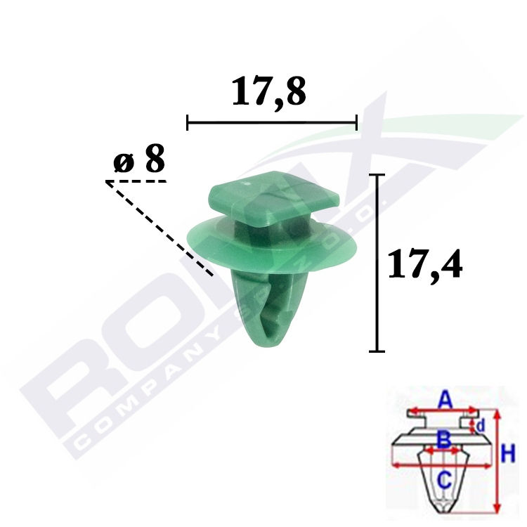 Clips, Agrafa fixare bandouri la set de 10 buc. Renegade, 09.14- Aftermarket 809034L1