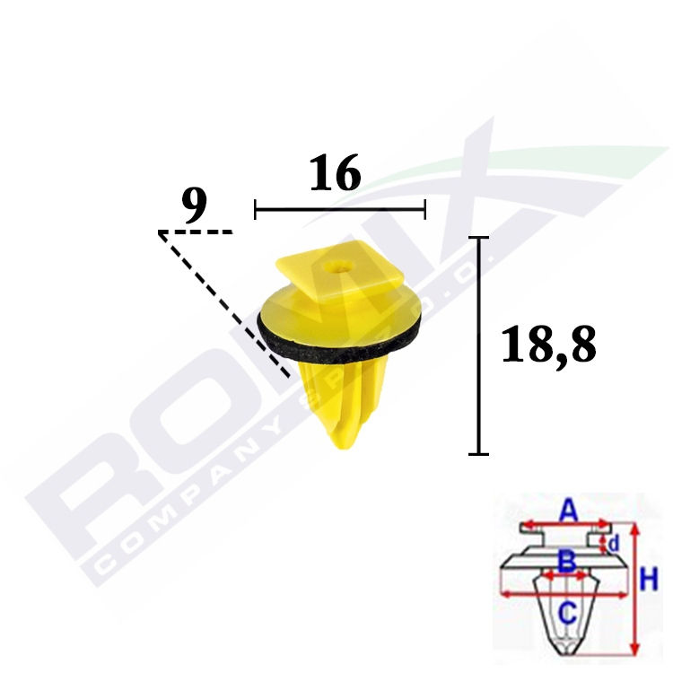 Clema, agrafe fixare ornamente exterioare Toyota Land Cruiser V8 (Fj200), 08.2015-; Toyota Land Cruiser V8 (Fj200), 11.2007-08.2015; Toyota Rav4 (Xa40), 01.2013-02.2016; Toyota Rav4 (Xa40), 12.2015-12.2018, Aftermarket