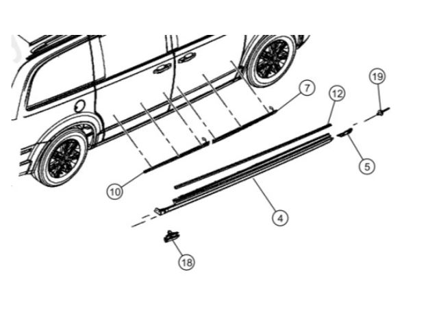 Clema, agrafe fixare ornamente exterioare Chrysler Town & Country, 11.2011-; Chrysler Towncountry, 01.2008-; Dodge Grand Caravan, 01.2011-; Dodge Grand Caravan, 09.2007-12.2010; Lancia Voyager (Rt), 11.2011-, Aftermarket