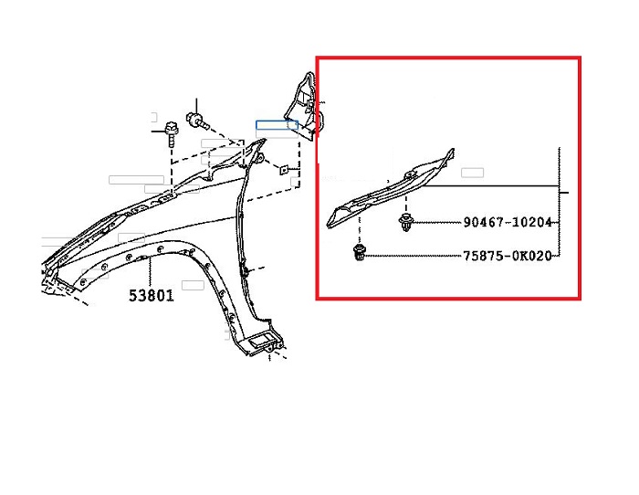 Carenaj roata Toyota Hilux (N120), 06.2016-, Fata, Dreapta, Aftermarket