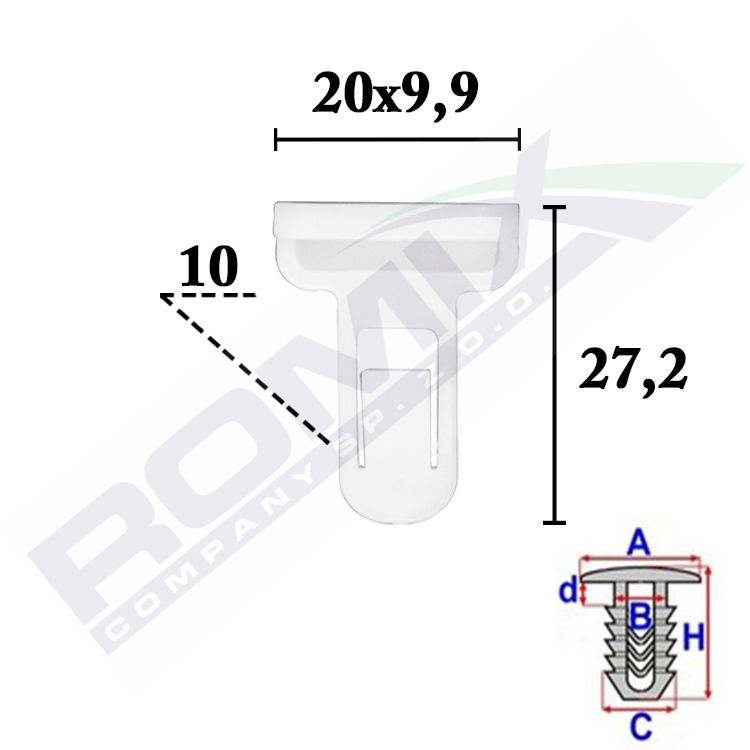 Clips fixare, Agrafa Toyota Corolla (E14), 10- Aftermarket 9008117