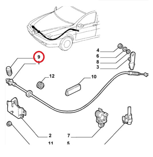 Tampon cauciuc Alfa Romeo 166, 98- Aftermarket 9111407