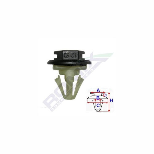 Clema, clips Renault Captur 13-, Clio III (R0/1) 05-, Clio IV 12-19, Espace V 15-, Kangoo (W) 08-, Megane 16-, Modus (F/Jp0) 04-, Talisman 16-, Twingo 14-, Zoe 13-19; fixare aripi, 8200302291, 8200389607, set 10 buc, aftermarket