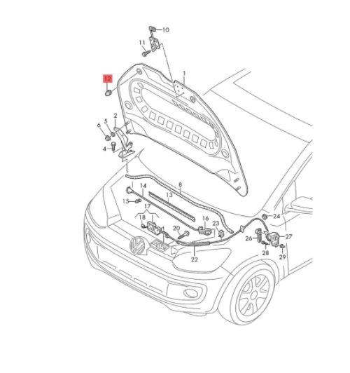 Tampon cauciuc Audi, Seat, Skoda, VW; capota, set 10 buc, 111823499, 175823499, 2E0837311, 311823499A, 3B0823499C, 867827500, 867827500A