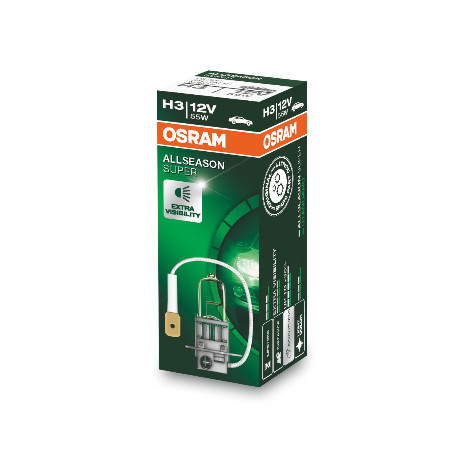 Bec auto H3 OSRAM 12V; 55W; allseason super; 30% mai multa lumina; galben; PK22s; 64151ALS, 1 buc.