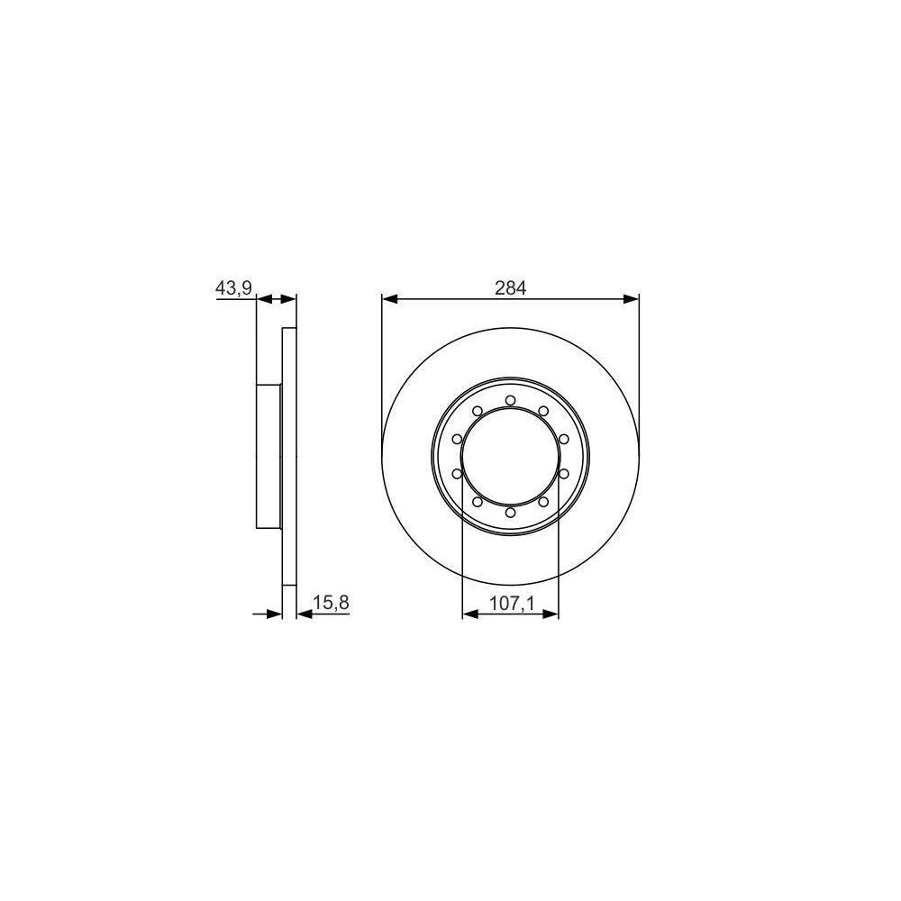 Disc frana Bosch 0986479A34, parte montare : punte spate