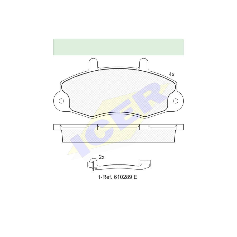 Set placute frana Icer 140896203, parte montare : Punte Fata